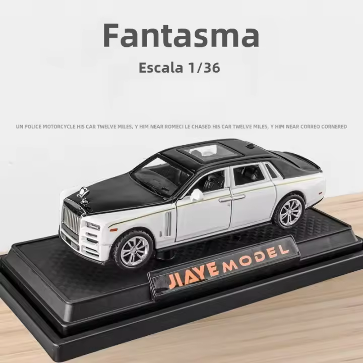 Modelo De Coche De Aleación De Metal Rolls Royce Phantom Sedán 1:36 Con Sonido Y Luz Juguete De Colección Para Niños Regalos - 1