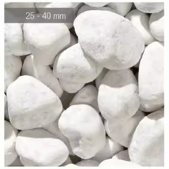 GR.ZANDOBBIO Guijarros Blancos Mármol de Carrara 25/40 10Kg - 1