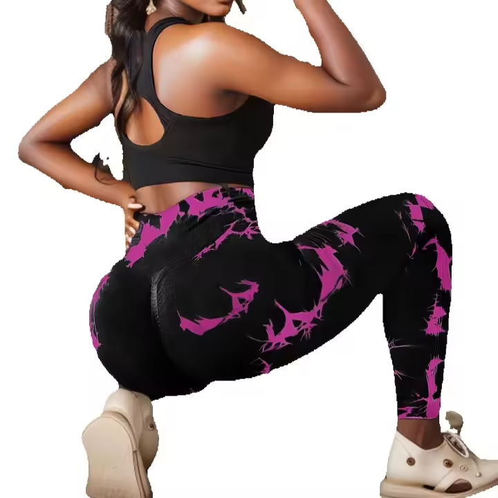 Leggings Deportivos Para Mujer Push-Up Yoga Shaper Leggings Cintura Alta Levantador De Glúteos Sin Costuras Opacas Para Gimnasio Fitness - 1