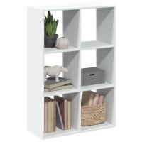 vidaXL Librería divisora madera ingeniería 69,5x29x103,5 cm en color Blanco/Madera antigua/Gris hormigón y más - details 0