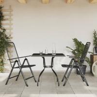 vidaXL Juego de comedor de jardín 3 pzas malla metálica gris antracita - details 0
