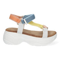 Davinia Shoes Sandalias de Plataforma para Mujer, Diseño Moderno, Tiras Multicolor y Cierre de Velcro Ajustable, Versa¡tiles y Confortables para Cualquier Ocasion.
 Shoes&Blues.es BP-3229-Azul - details 1