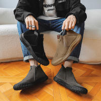 Botas Cortas Antideslizantes Y Resistentes Al Desgaste Para Hombre Estilo Británico Altas Para Otoño Zapatos De Trabajo Para Sitio De Construcción Casual - details 11