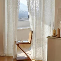 Cortinas De Cola De Fénix Clásicas De Encaje 1 Pieza Tres Colores Tejidas Con Hilo Para Decoración Exterior De Ventanas - details 2