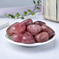 Specimen De Mineral De Cuarzo Natural 100g Piedras De Fresa Y Rosa Para Cura Reiki Decoración Para Acuario Estilo Pastoral Tema Amor - details 0