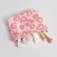 Bolso De Maquillaje Suave Rosa Lindo Portátil Para Cuidado De La Piel Y Almacenamiento De Labiales Estuche De Pincel Coreano De Mano - details 2