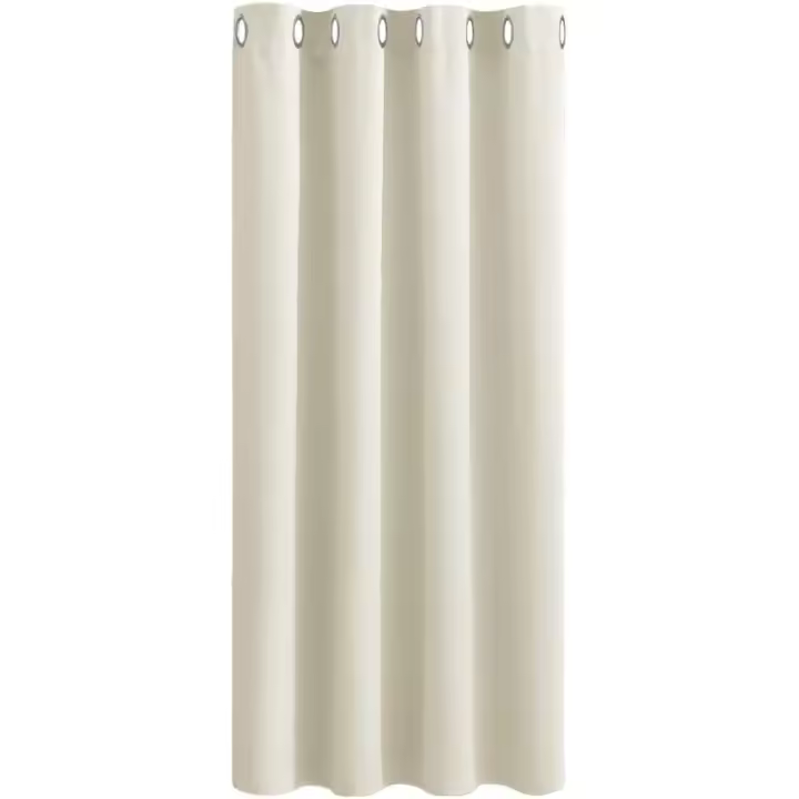 PONY DANCE Light Beige Short Eyelet Curtain - Thermal Insulated & Room Darkening Window Treatment Curtain & Drape for Boy's Bedroom/Living Room, 1 Panel, 52" Width by 45" Depth - 1