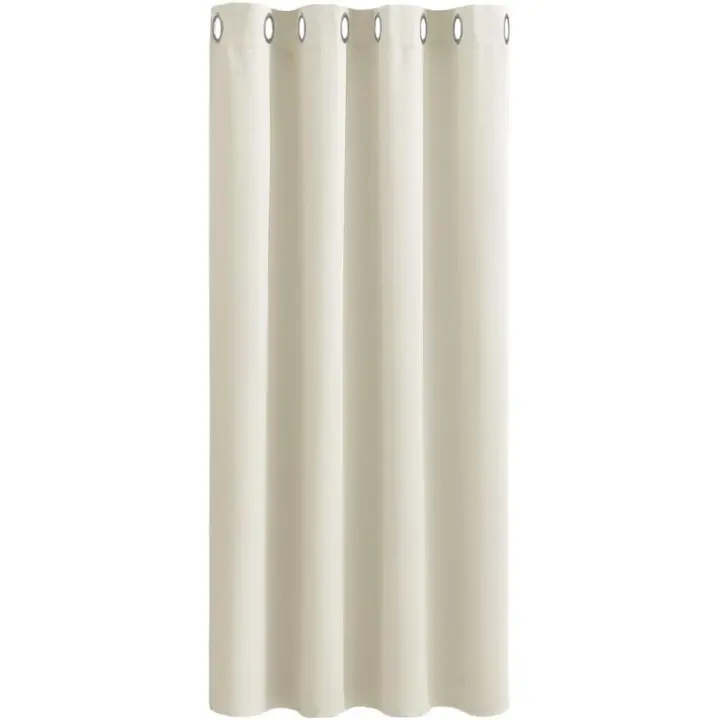 PONY DANCE Light Beige Short Eyelet Curtain - Thermal Insulated & Room Darkening Window Treatment Curtain & Drape for Boy's Bedroom/Living Room, 1 Panel, 52" Width by 45" Depth - 1