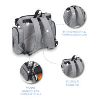 Trona De Viaje Portátil - Booster Bag Stars MS - Asiento De Bebés Convertible En Mochila 2 En 1, Perfecto para llevártelo a restaurantes o de viaje - details 2