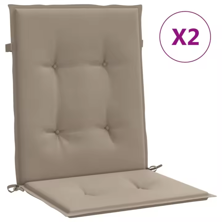 Paño de Silla de Jardín respaldo Bajo 2 UDS Canvas Oxford taupe - 1