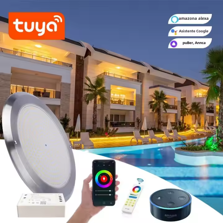 Luz Submarina LED Inteligente Tuya IP68 Acero Inoxidable RGB Ultra Delgada Para Piscina 6W 12W 18W 35W Iluminación Para Baño Y Piscina - 1