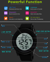 Reloj Deportivo Para Hombre YIKAZE Impermeable Con Luz Luminosa Multifuncional Militar Digital Reloj De Pulsera Electrónico Con Alarma Y Cronógrafo - details 9