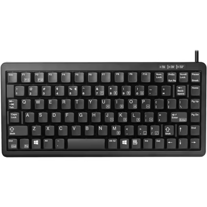 CHERRY Compact Keyboard G84-4100, Distribución Español, Teclado QWERTY, Teclado con cable, Diseño compacto, ML mecánico, Negro - 1