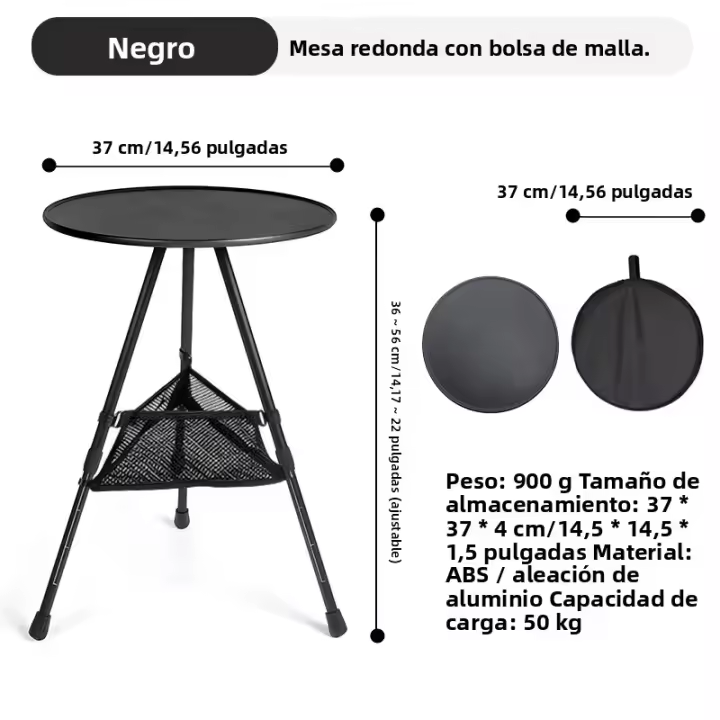Mesa Redonda Portátil Y Desmontable WESTTUNE Para Camping Y Picnics Con Pies Ajustables Y Diseño De Aluminio Ultraligero Para Jardín Y Exterior - 1
