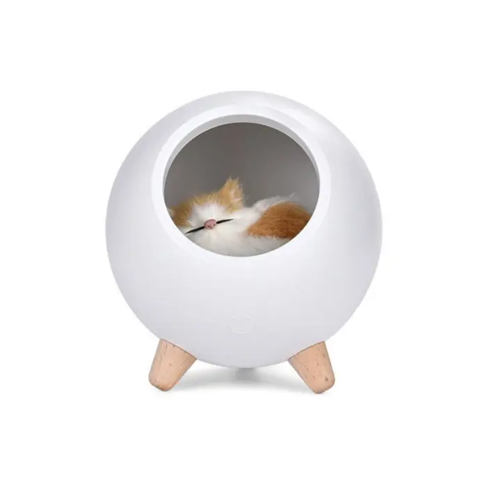Lámpara de noche creativa y linda con forma de casita para gatos - 1