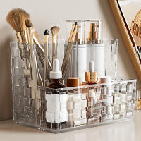 Organizador De Maquillaje Transparente Grande Con Múltiples Redes Caja De Almacenamiento Para Escritorio Soporte Para Control Remoto - details 5