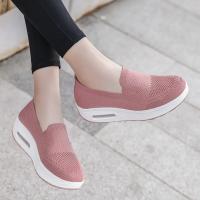 Zapatillas De Mujer Moda Verano Plataforma Sólida Color Flat Zapatos Casuales Transpirables Tacón Medio Para Caminar - details 8