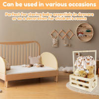 Cesta De Baño Para Bebé Con Manija Portátil Y Gran Capacidad Caja De Madera Para Almacenamiento De Juguetes Decoración De Closets Para Fiesta De Baño - details 6
