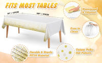 Mantel De Fiesta Desechable 137x274cm Impermeable Y Resistente Al Aceite Con Puntos Dorados Para Bodas Y Fiestas PEVA - details 1