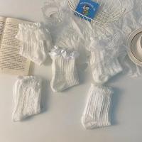 5 Pares De Calcetines Lolita Con Lazo Y Encaje Estilo Japonesa College Princesa Dulce JK Streetwear Calcetines De Algodón Delgados Para Mujer Talla Media - details 2