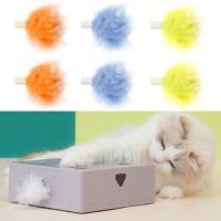 Juguete Interactivo Para Gatos 6 Piezas Cabezas De Plumas Divertidas Para Ejercicio De Gatos Color Orange Blue Yellow - details 0