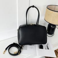 Bolso De Hombro Para Mujer En Cuero Genuino Split Tamaño Grande Color Marrón Y Negro Estilo De Lujo Y Moda Bolso Cruzado - details 9
