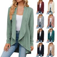 Chaqueta Abierta Delantera Para Mujer Casual De Manga Larga Ligera Tejida Suave Suéter Otoño Invierno Solido Estilo Calle - details 0