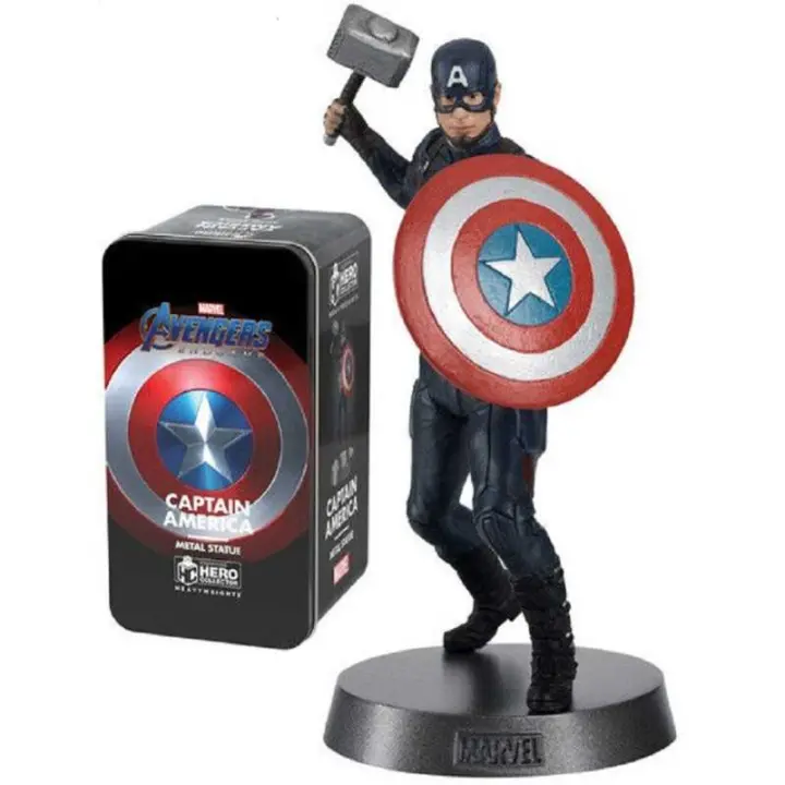 Figura estatua metálica del Capitán América Clásico Avengers Marvel - 1