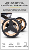 YAZOCO - Cochecito de bebé plegable con marco de aluminio, carrito de lujo 3 en 1, coche alto para recién nacidos con gran espacio cómodo - details 10