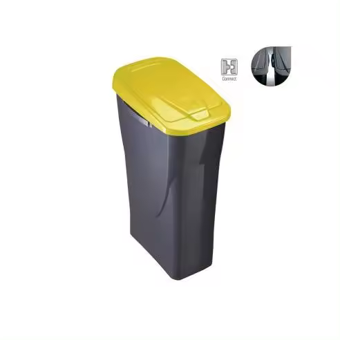 MONDEX Cubo de Basura Ecobín 25L con Tapa Amarilla 21,5x36x51cm - MONDEX - 77227 Cubo de basura con tapa Limpieza Cubos Basura - 1