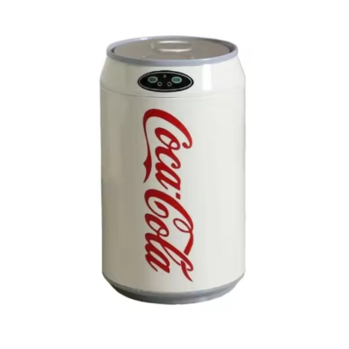 ORION91 Papelera o Cubo Basura Ø24cm x 40cm 10L Tapa Con Sensor Inteligente Oficina Teletrabajo Coca Cola Blanco - SpazioLuzio - 1