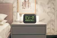 Relojes de escritorio silenciosos, Reloj de pared digital, despertador LCD Big simple with Calendar de temperature para la oficina en casa (Negro Noche) - details 2