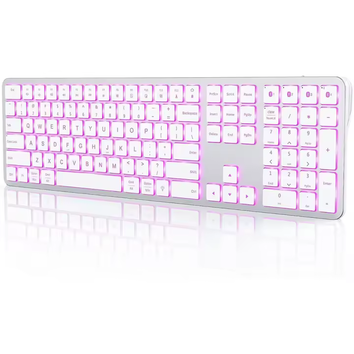 Teclado Inalámbrico Bluetooth RGB De Tamaño Completo Recargable Multifuncional Para Juego Y Tablet Con Iluminación Retroiluminada Teclado Multimedia Para Computadora Y Laptop - 1