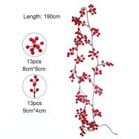 Guirnalda De Navidad Artificial De Bayas Rojas 175cm/190cm Planta Artificial Para Decoración De Hogar Arbol De Navidad Adorno De Boda Colgante - details 11