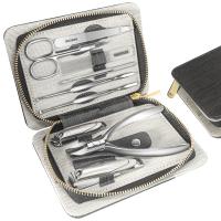 Set De Manicura Y Pedicura 9 Piezas Herramientas De Cuidado Personal Acero Inoxidable Con Estuche De Cuero PU Kit De Tijeras Y Cortauñas - details 6
