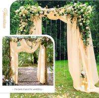 Arco De Boda En Blanco Con Encaje Chiffon 1 Panel Cortina Transparente Para Fondo De Ceremonia De Boda Color Champán - details 1