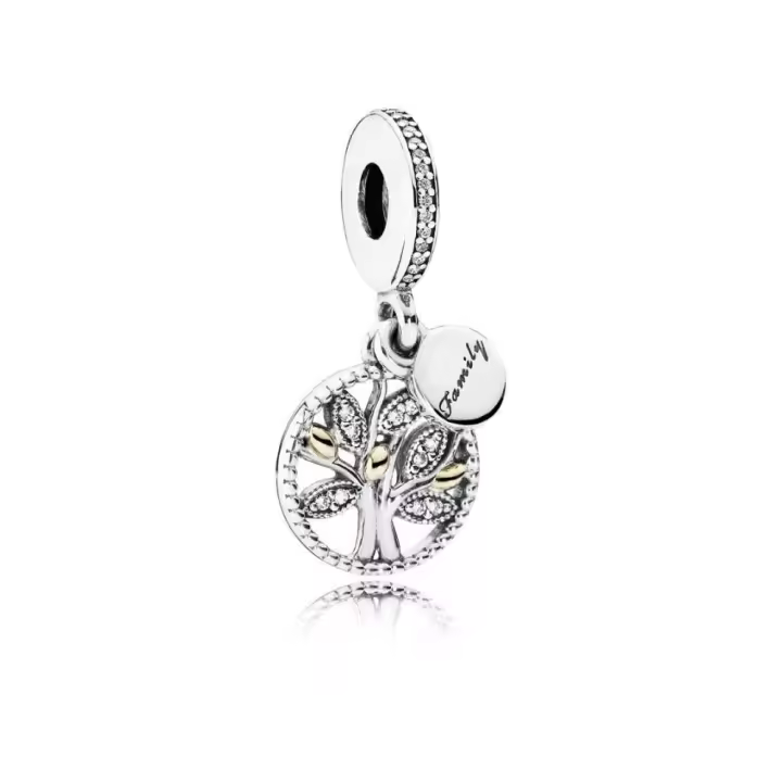 Charm Pandora colgante de plata y oro con ciconitas. Arbol Familia. 791728CZ PANDORA Raíz Joyas de Plata Joyas Pandora MUJER inicio Charm Pandora Mujer Pandora Original - 1