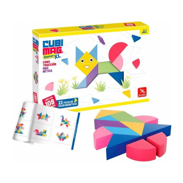 LÚDILO CUBI MAG JUNIOR XL - Juego Educativo Niños 3 Años - 22 Piezas Magnéticas - Entrenamiento de Visión Espacial - 1