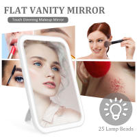 Espejo De Maquillaje Portátil Con Luz LED Pantalla Táctil De 3 Colores Ajustable Espejo Cosmético Plegable Para Belleza - details 1