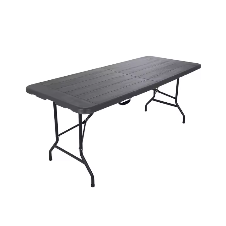 Mesa de Exterior Rebecca Betel Furniture 74x180x75 Plástico Maple Gris Dark Negro Moderno Montada - 1