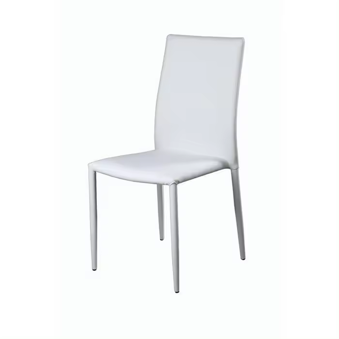 Silla ANNA, apilable, similpiel blanca - 1