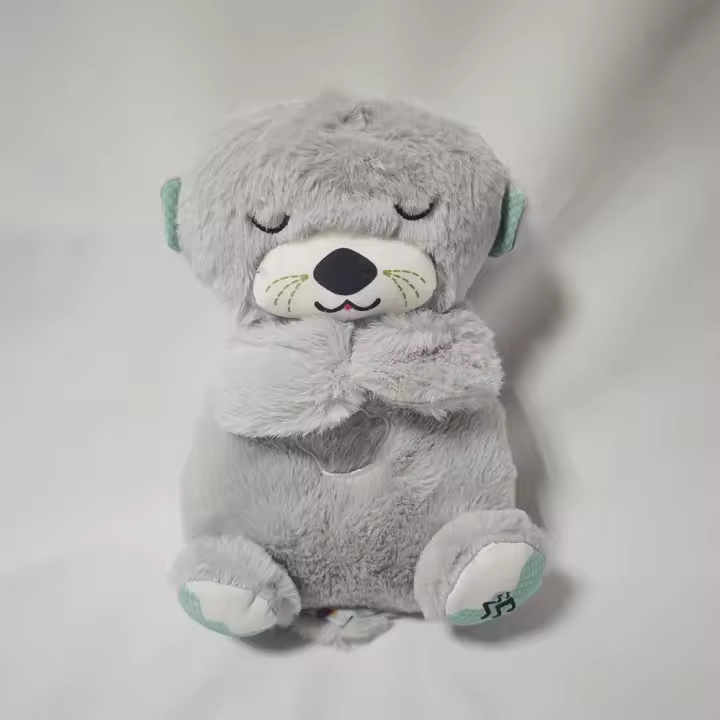 Oso De Peluche Musical Con Luz Y Sonido Para Bebés Otter Dormir Y Jugar Compaño Suave Sensory Cómodo Regalo Para Recién Nacidos Unisex Tamaño 25-30cm Material Plush Relleno De Algodón Ecológico - 1