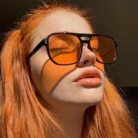 Gafas De Sol Vintage Unisex Grandes Cuadradas Marcas Diseñador Lente Negro UV400 Para Hombre Y Mujer Gafas De Moda Para Ciclismo - details 1
