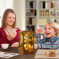 Kit De Nook DIY Estantería De Libros 3D Puzzle Con Luz Sensor LED Decoración Para Miniatura Casa De Muñecas Modelo Para Niños Y Adultos - details 8