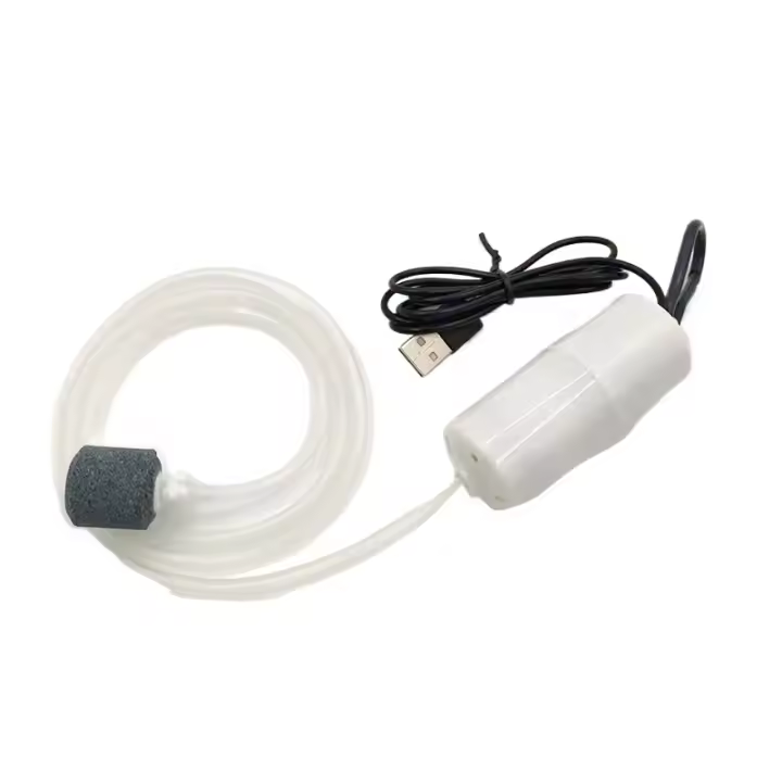 Bomba De Aire Para Acuario Portátil USB Mini Oxigenador Para Tanques De Peces Y Accesorios Acuáticos Material Plástico Potencia 5W - 1