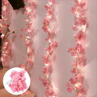 Guirnalda De Flores Artificiales De Cerezo Con Luces De Hilo Para Decoración De Habitación Boda Fiesta Luces De Navidad - details 0