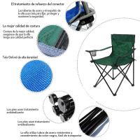 Pack 4 Sillas de Camping, Silla de Acampada Pesca Festival  Plegable 50Prof. x 80Ancho x 80Alto centímetros Azul - details 4