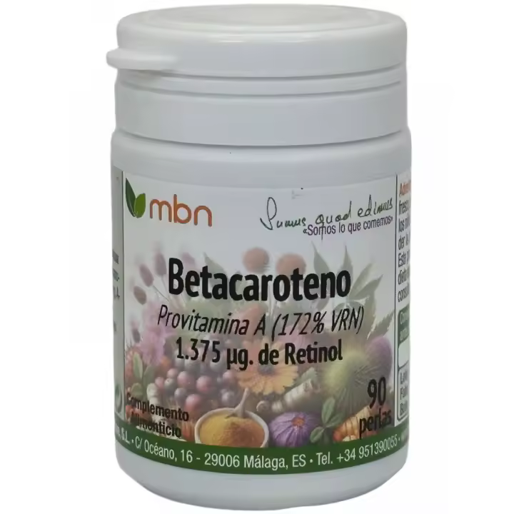 Betacaroteno 90 perlas 1.375µg de retinol de Manabios - 1