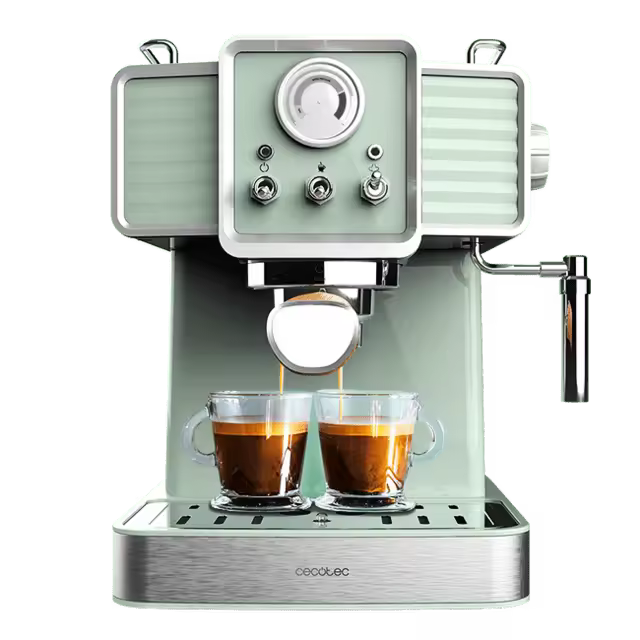 Power Espresso 20 Tradizionale Light Green Cafetera Express para espressos y cappuccinos, rápido Sistema de Calentamiento por thermoblock, 20 Bares, manómetro PressurePro y vaporizador orientable - 1