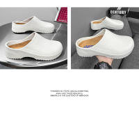 Zapatillas De Verano Para Hombre Con Capa De Dedo Antideslizantes Impermeables Cómodas Y Transpirables Sandalias Planas De Trabajo En Color Sólido Para Cocinero - details 14